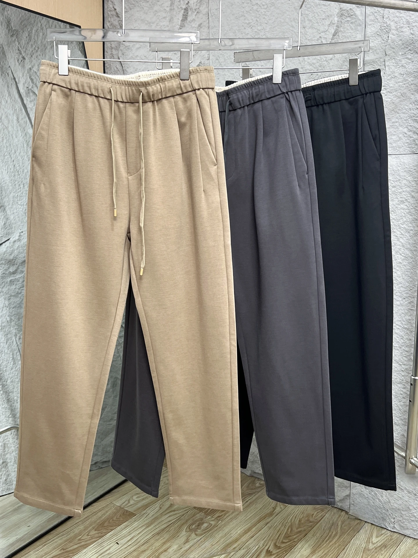 

Мужские повседневные брюки премиум-класса: драпированные, с эластичным поясом, прямые, дышащие, комфортные, из смеси полиэстера, лиоцелла и хлопка