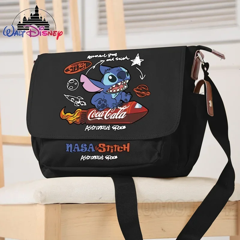 Disney Stitch New Children's Crossbody Bag Cartoon Fashion Boys' Crossbody Bag Large Capacity High Quality Student Schoolbag