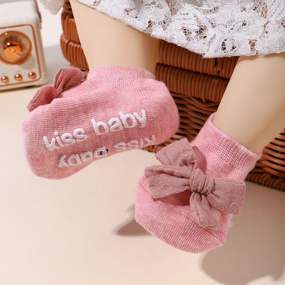 1 pair of baby socks hair band set cute bows short socks nylon elastic headband for 0-2Y newborn babe girl delicate gift set