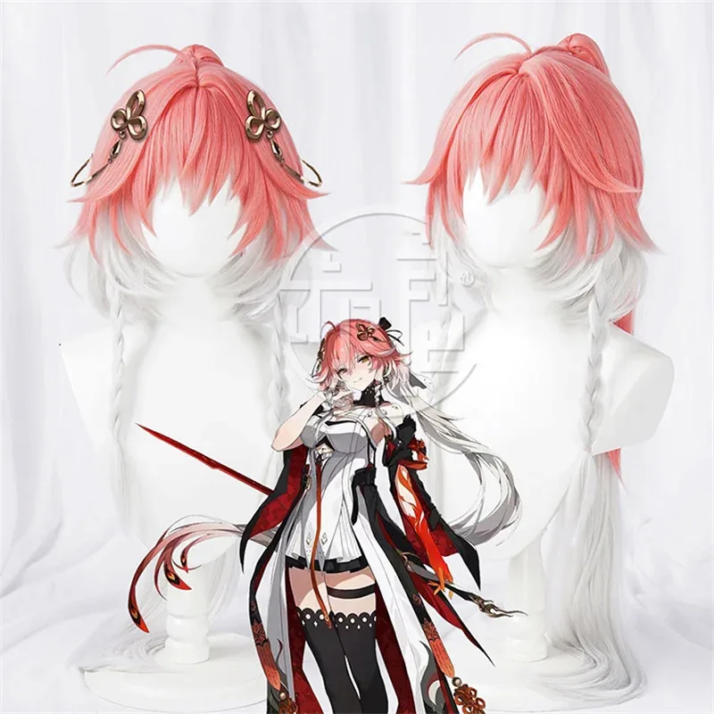 2025 aaa 게임 워더링 웨이브 창리 코스프레 가발 80CM 긴 빨간색 흰색 머리 진저우 진시 할로윈 파티 여성 소녀 소품 액세서리