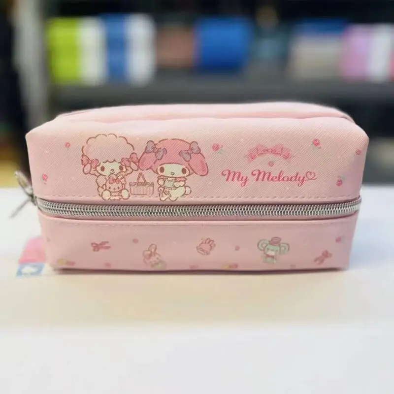 Sanrio Melody Piano - Estuche de papelería portátil, suave y cómodo, con doble cremallera, para guardar lápices y reglas, regalo de cumpleaños para niña