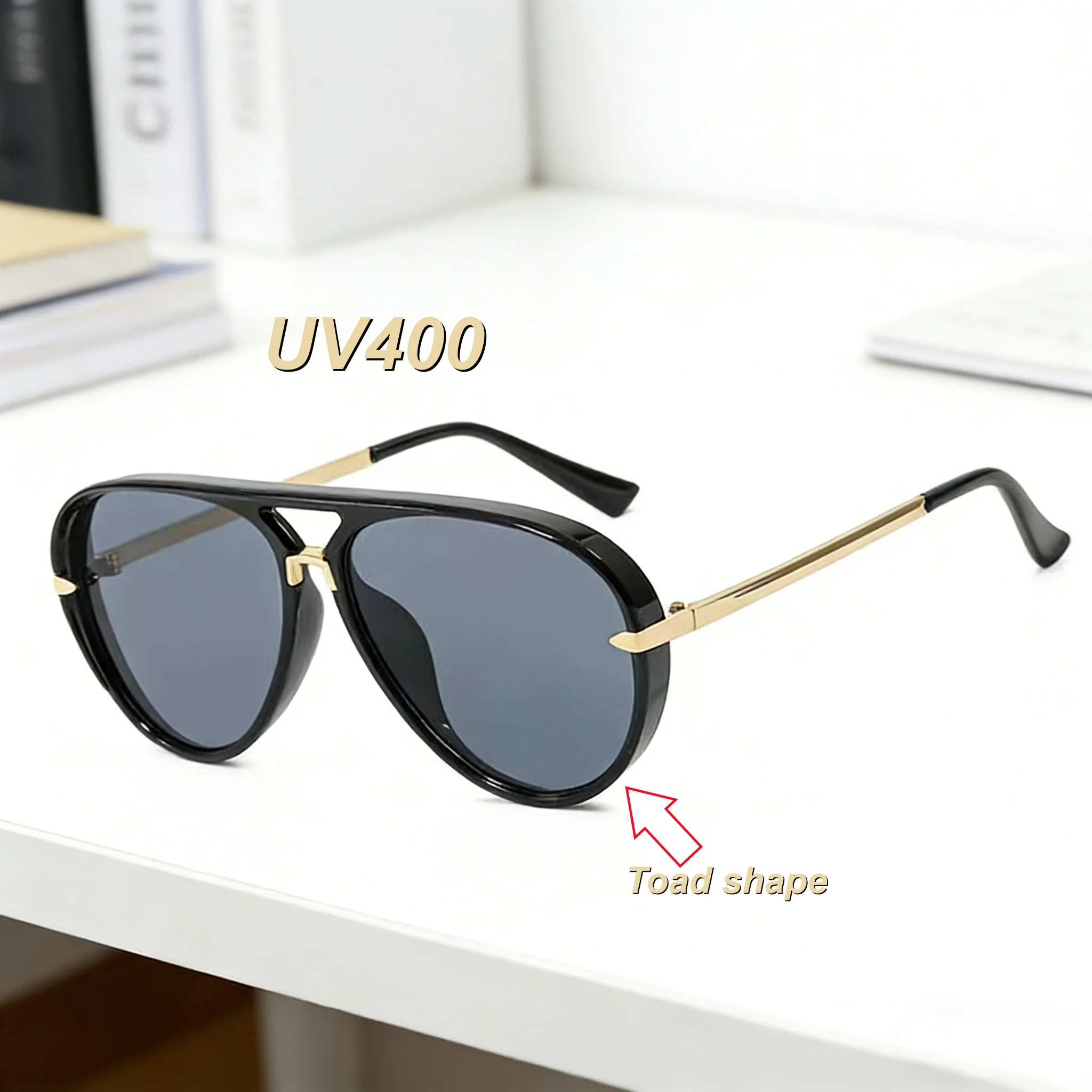 

2026 New Fashionable Personalized HD Toad Women's Sunglasses Outdoor Neutral Street Photography UV400 Sunscreen Glasses