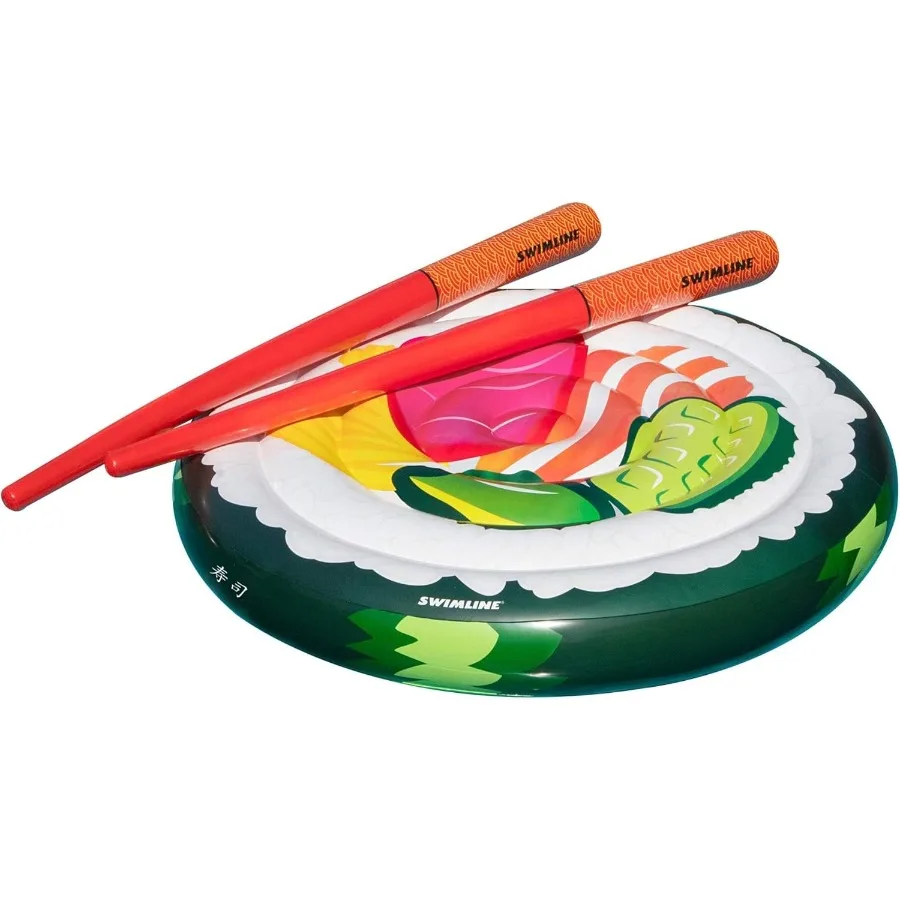 Swimline Futomaki Sushi Isla flotante con juego de palillos para garabatos de 60"