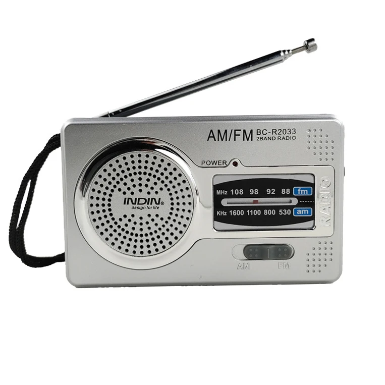 AM FM Radio Pocket Radio AM FM Transistor Radio DSP Chip Portable Pocket Mini Radio with Loudspeaker Headphone Jack Silver Gray