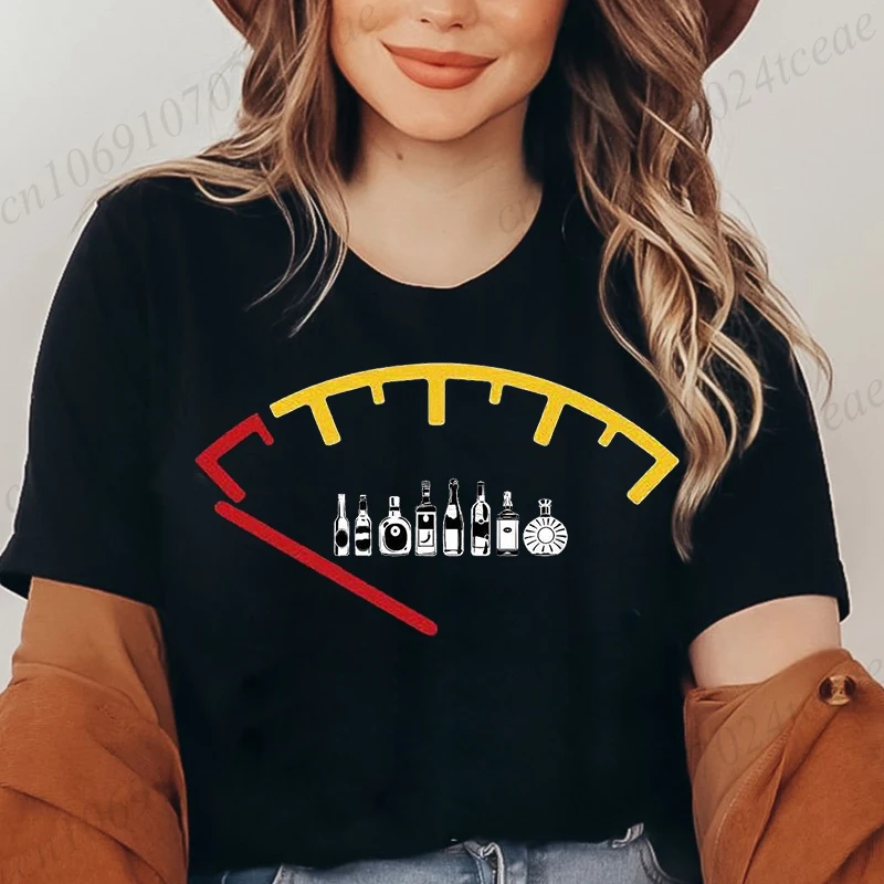 New Fashion Women T Shirt Pullover Oversize Clothes Funny Beer Drinking Printed T-Shirt Casual Short Sleeve Couples T-Shirt Tops