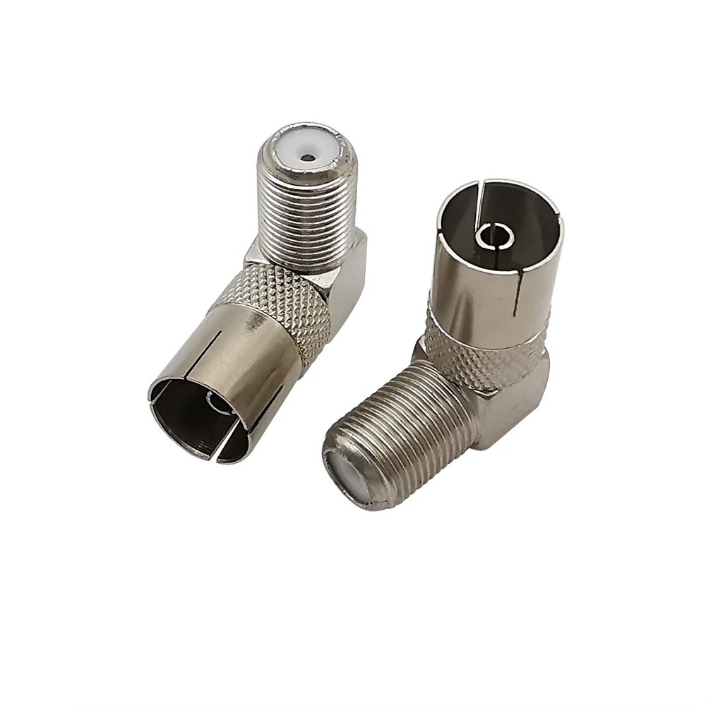 2 stücke f-Typ zu TV IEC 90-Grad-Stecker & Buchse HF-Koaxial adapter Adapter TV-Koaxial antennen anschluss – Detail 7