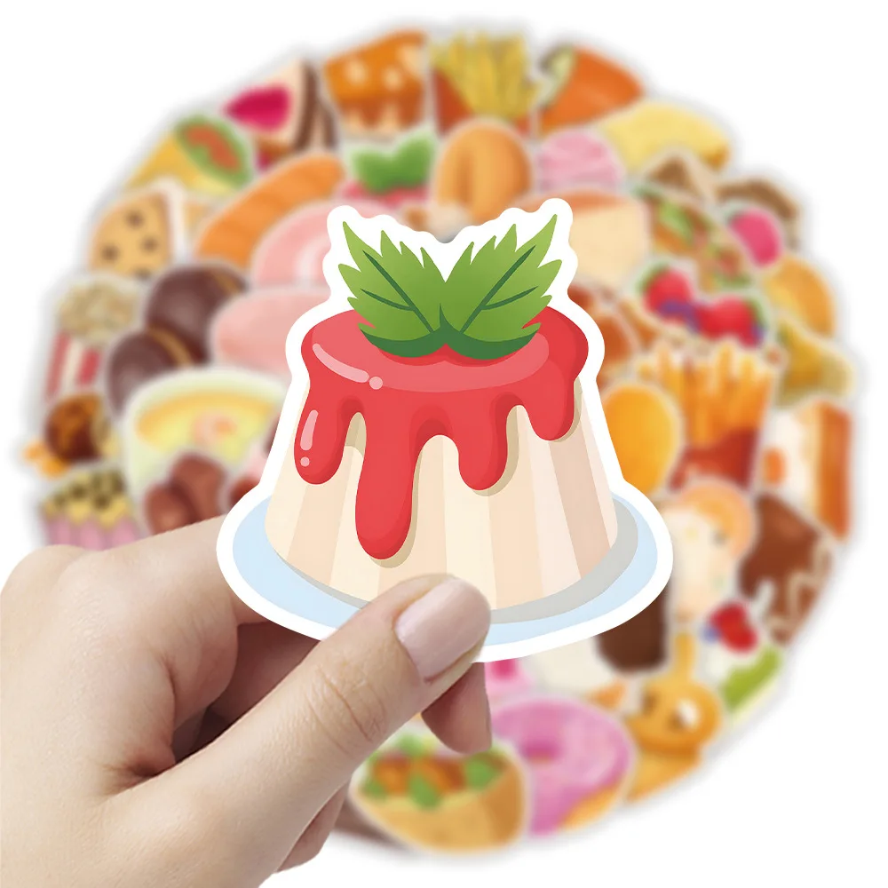 50PCS Cartoon Dessert Kuchen Kreative Lebensmittel Wasserdicht Aufkleber Dekoration Notebook Mobile Gitarre Koffer Graffiti Kind Spielzeug