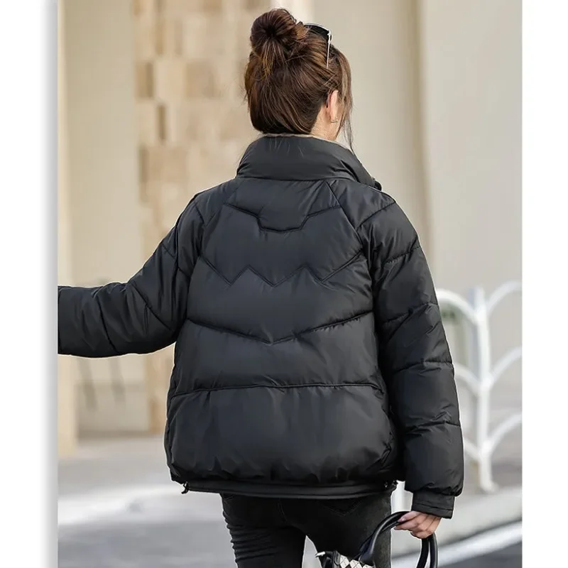 Down Padded Jacket Short Style Female Wintertime Fashion Loose High-end Stand Collar Little Fellow New Style Coat Fashion Brand