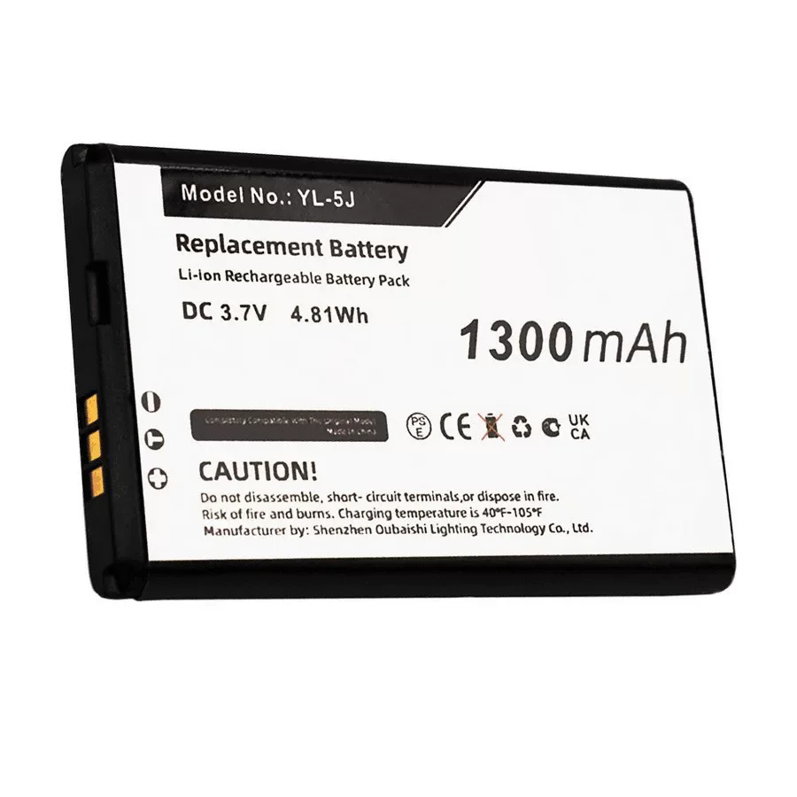 3.7V 1300mAh Cordless Phone Battery  YL-5J W56-BATT for Yealink W56H W56h/p One Talk IP DECT W56P W60P