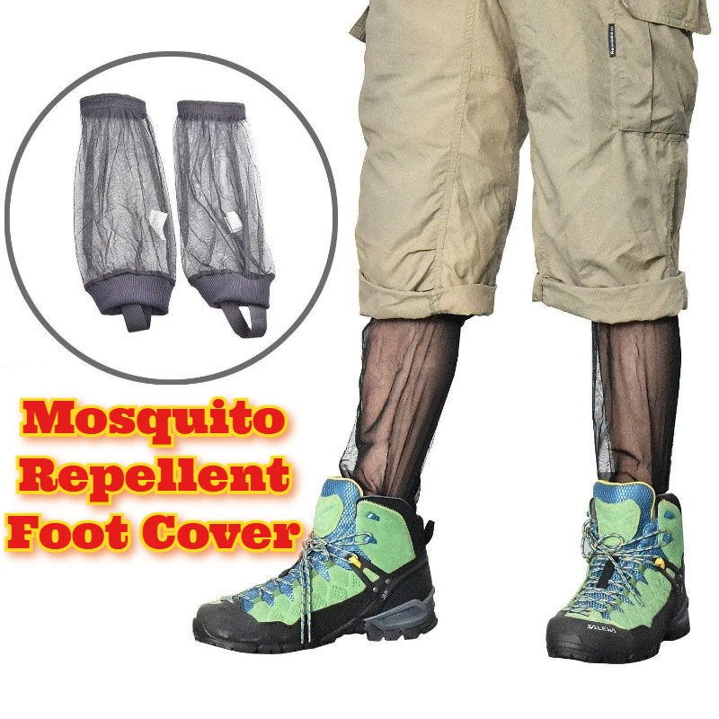 야외 모기 방지 레그 슬리브 하이킹 캠핑 낚시 통기성 메쉬 방충 보호 장비 남녀 성인용 경량