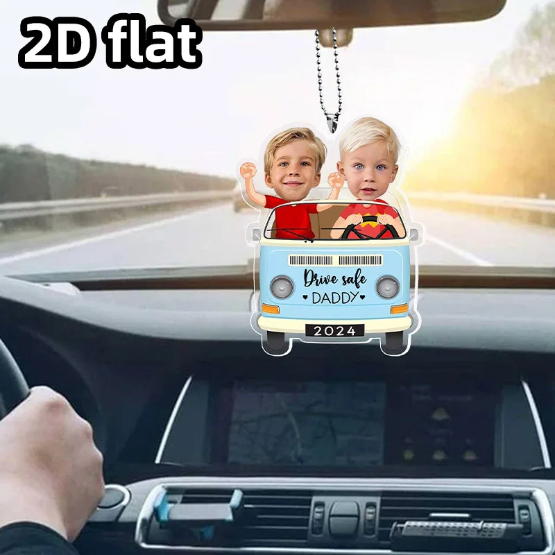 Customized safety driving photo car decals for dads, personalized birthday gifts, Father's Day car decorations