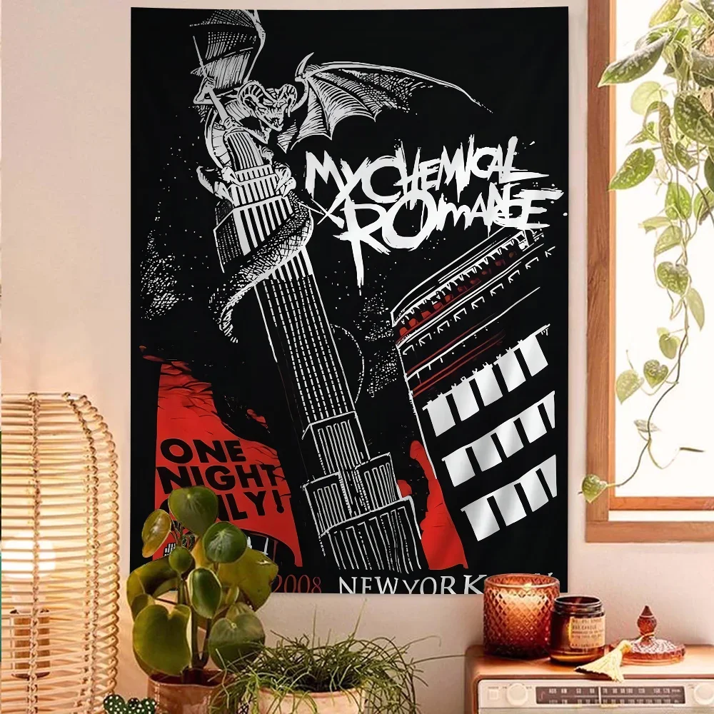 Tapiz bohemio colgante My Chemical Romance, tapiz de pared japonés, Anime Kawaii, decoración de habitación