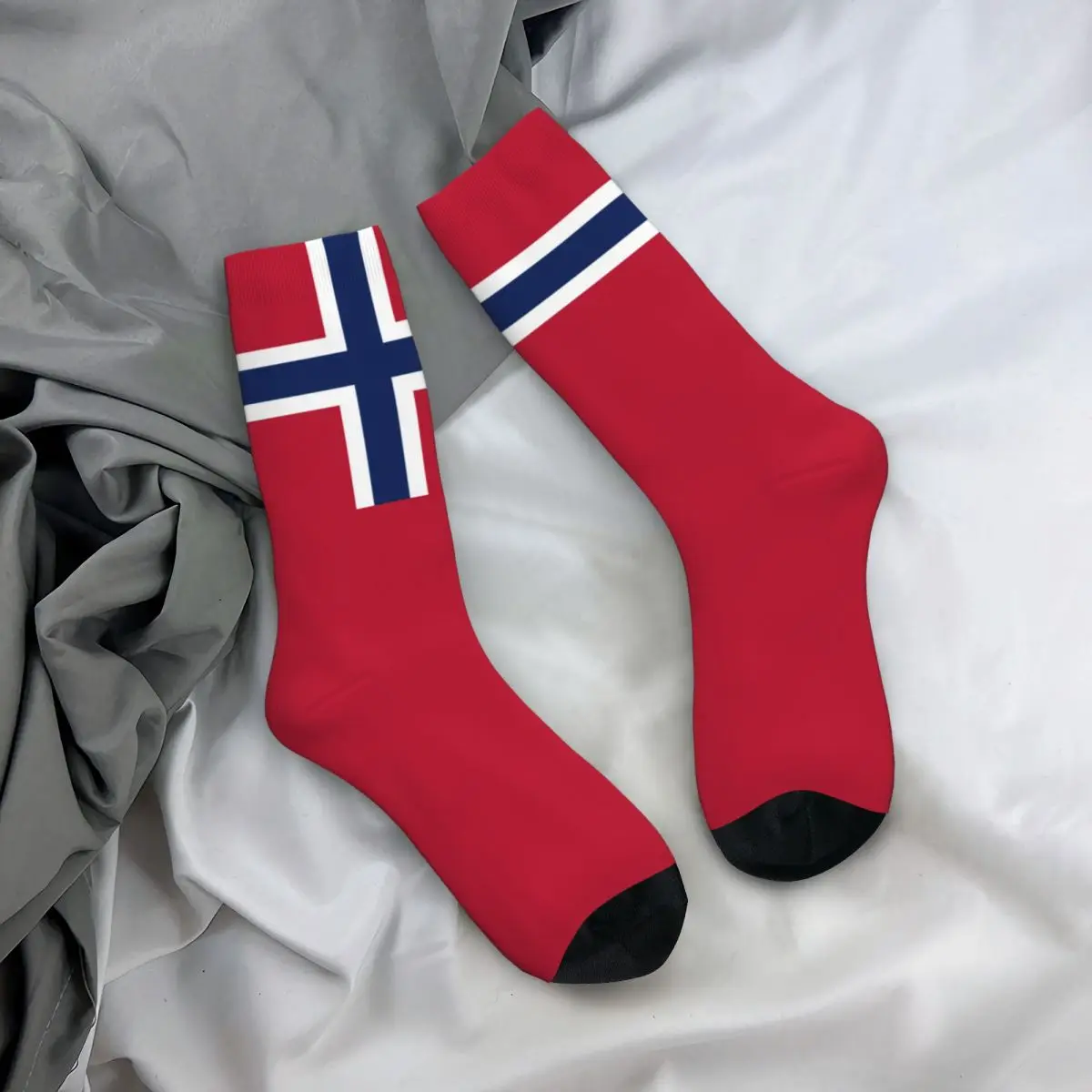 Calcetines deportivos informales con bandera de Noruega para hombre y mujer, medias de moda, primavera, verano, Otoño e Invierno