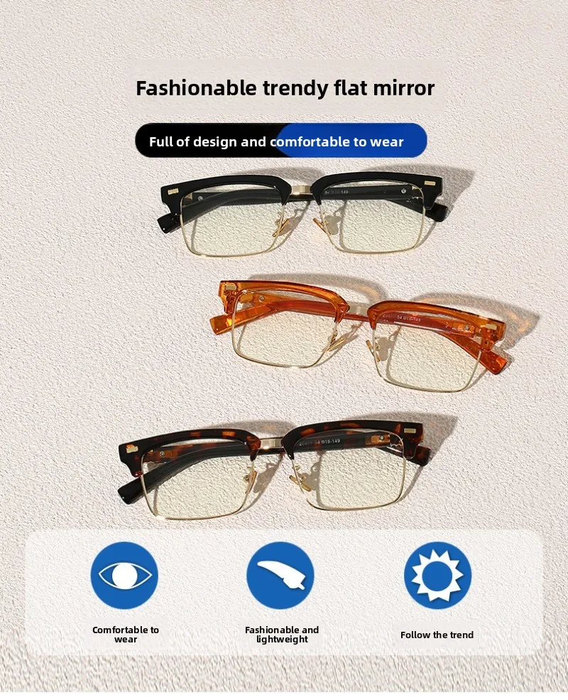 

Мужские ретро-очки с защитой от синего света, классические винтажные очки с полуоправой, блокирующие синий свет, компьютерные очки для женщин, аксессуар