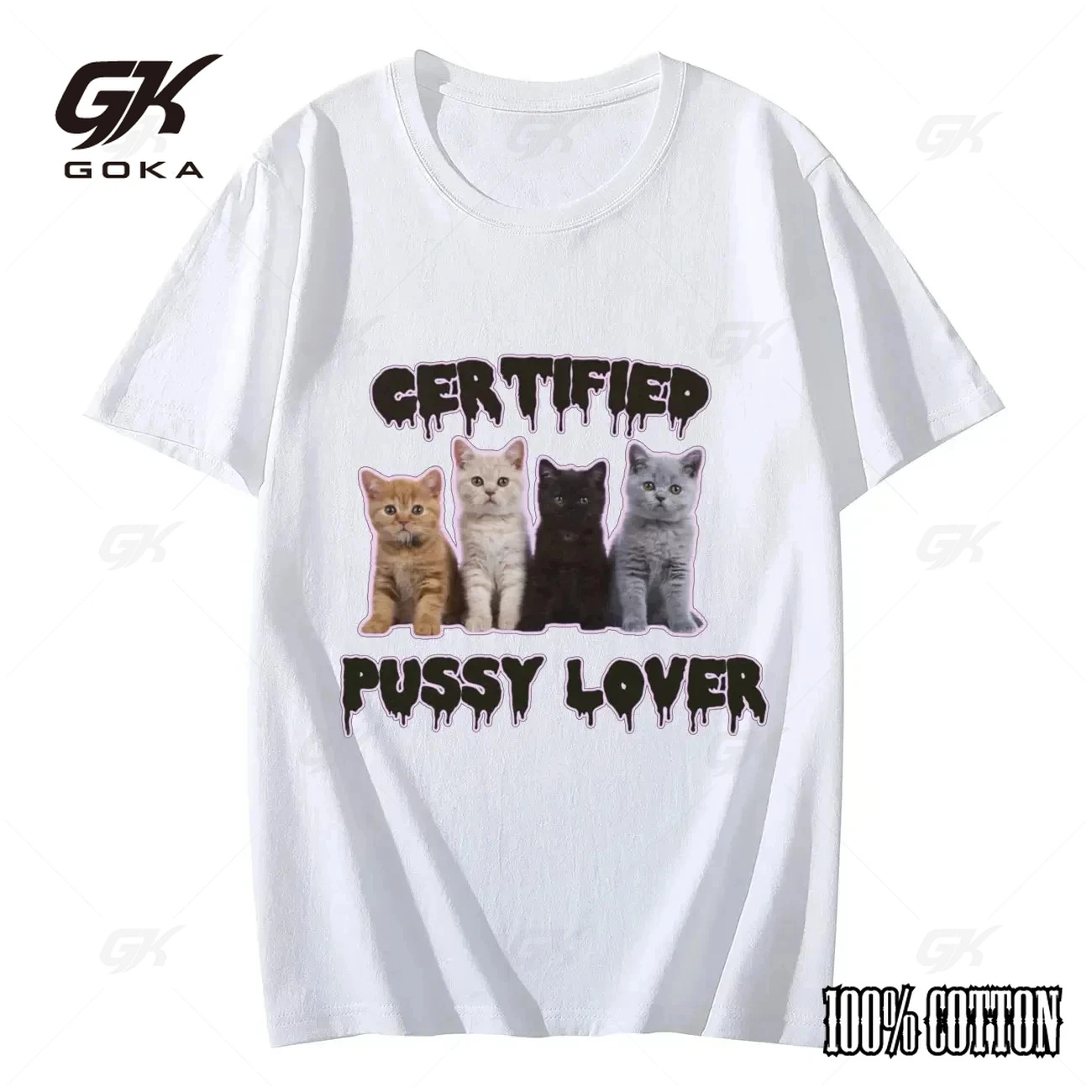 NEW Funny CerTified Pussy Lover Meme Cat Graphic Cotton T Shirts Unisex Tops Fashion Kawaii T-shirt Street Casual Vintage Tees