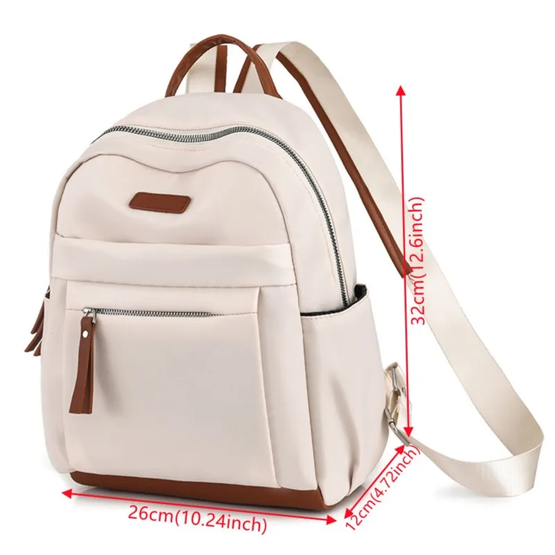 Fashion Backpack Women Luxury Multi Pocket School Bag Shoulder Knapsack Nylon Waterproof Small Travel Bagpack