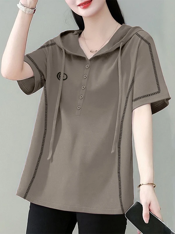 

Летняя модная свободная хлопковая футболка с коротким рукавом для женщин, больших размеров, скрывающая живот, универсальный топ