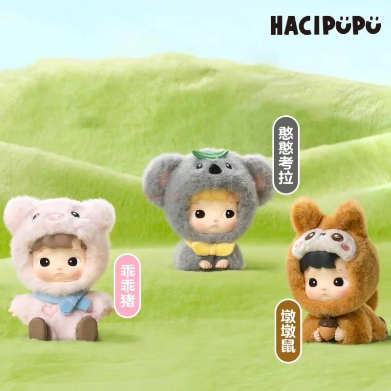 Nuovo originale Kawaii Hacipupu animale adesivo serie scatola cieca action figure vinile peluche bambola carino ciondolo giocattoli regalo di compleanno