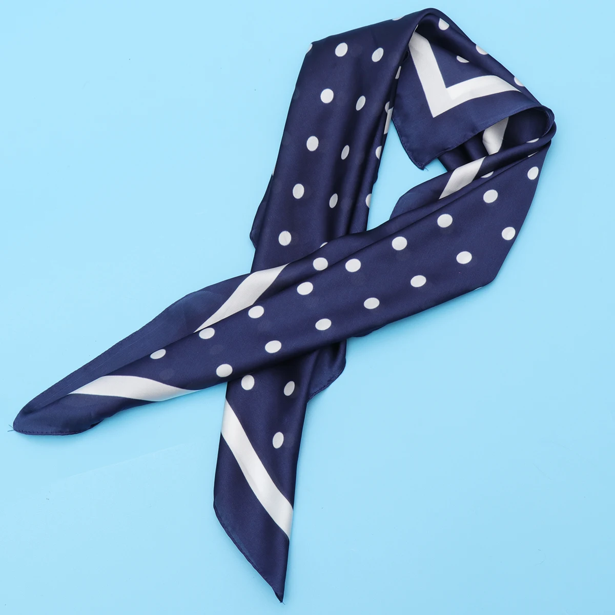 وشاح شيفون بنقاط زرقاء مطبوعة خفيفة الوزن قابلة للتنفس للنساء ملحقات السفر الصيفية النقاط الحلوة وشاح الملابس الزخرفية #3