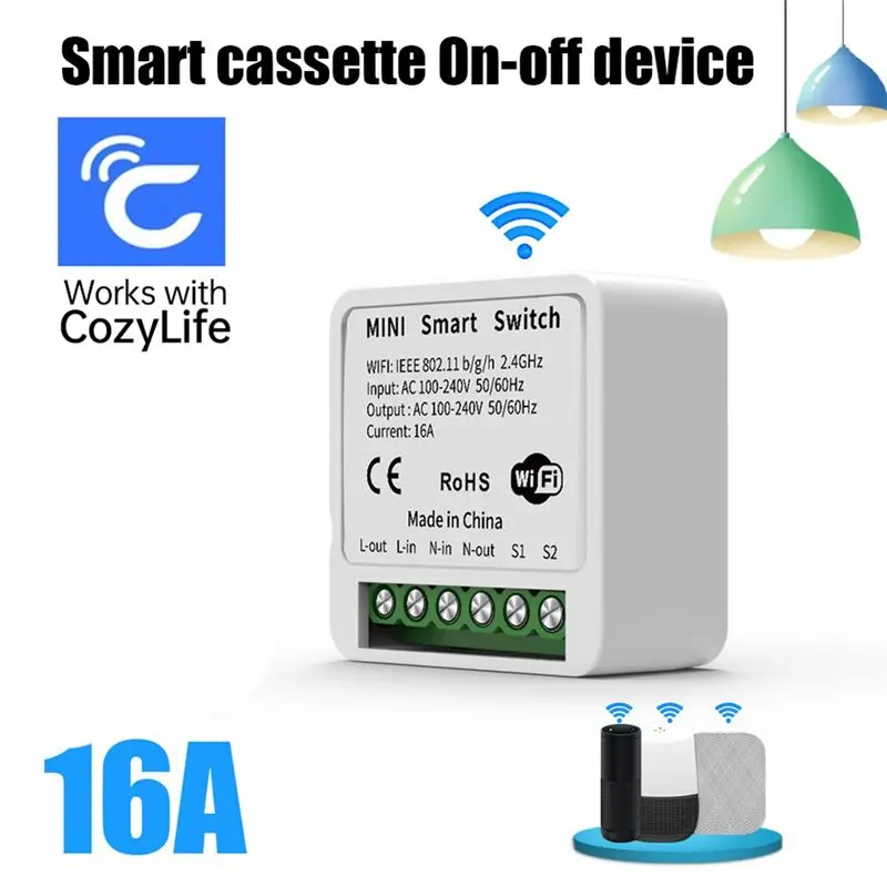 

A25P Smart For Cozylife Wifi Mini Control Switch/Remote Timing APP Automation For Smart Home
