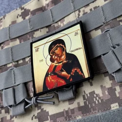 Parche táctico ortodoxo Virgen María con velcro gancho y bucle