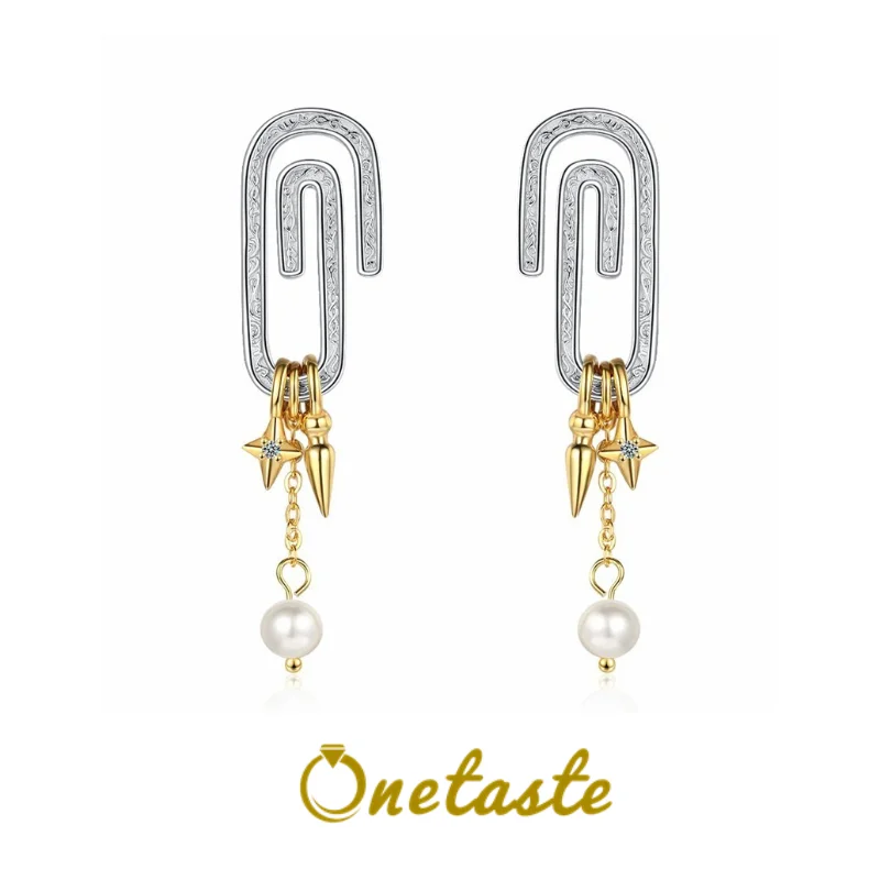 

Серьги-клипсы Женские Двухцветные из серебра 925 пробы с жемчугом