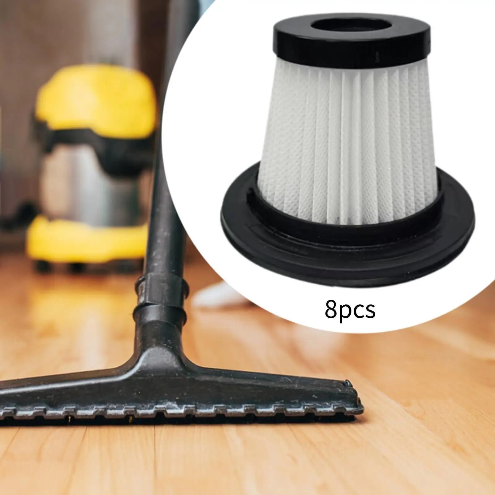 8 pçs filtro de vácuo substituição lavável filtro hepa carro sala estar coletor poeira doméstico fácil instalação tipo dobrado