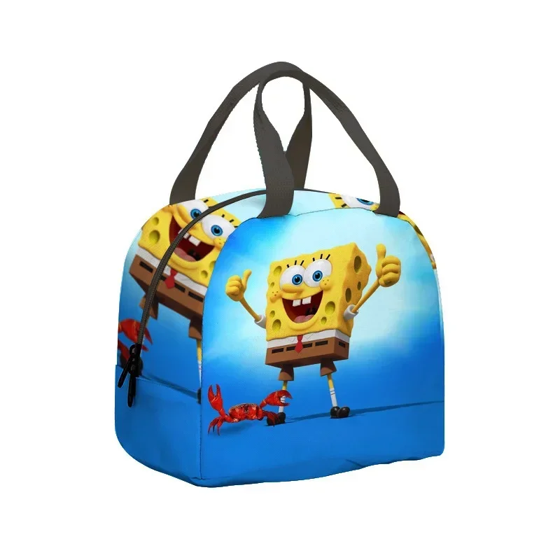 SpongeBob Lunch Bag Insulated Anime Students Small Tote Pack Food Picnic Bags Kids Cartoon Cute Boys Girls School Bento Box Bag