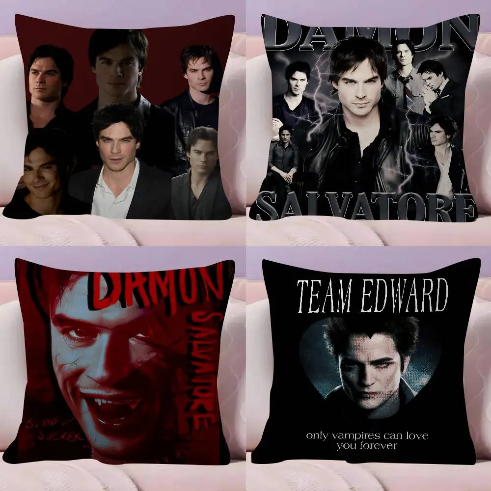 Damon Salvatore The Vampire  Pillowcases Home Bedding Decorative Pillow Cover Wedding Super Soft Pillow Case