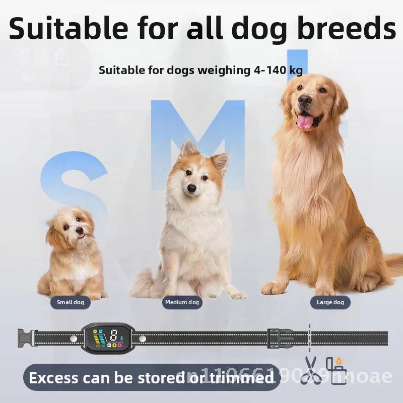 طوق صدمات كهربائي ذكي مضاد للحروق للكلاب مقاوم للماء مع شاشة ملونة وأوقات نباح سجل سدادة المضطربة باللون الأسود #2