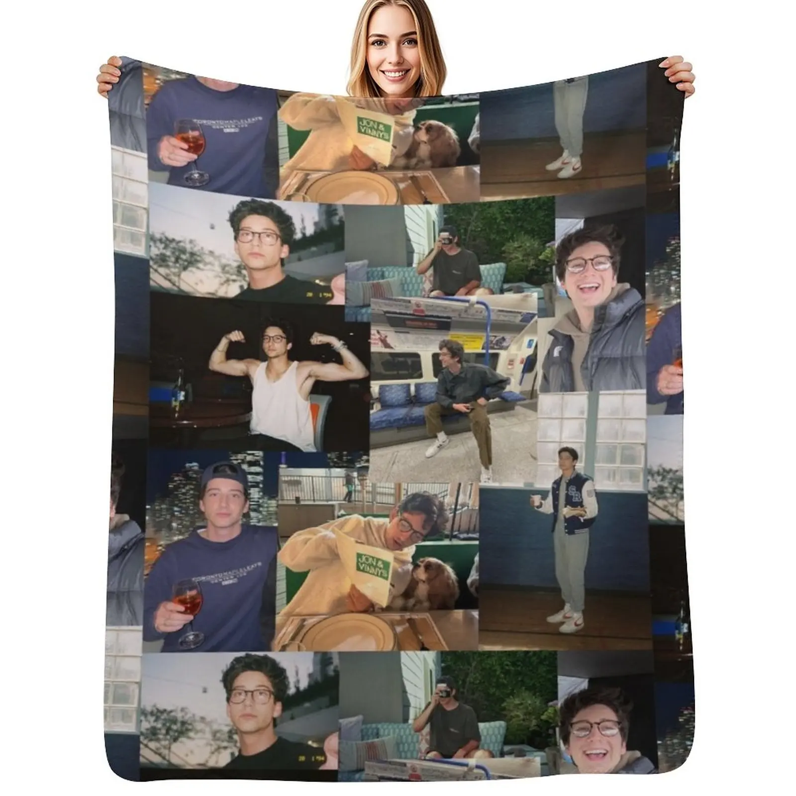 Плед Milo Manheim Collage, устойчивый к выцветанию, прочный плед