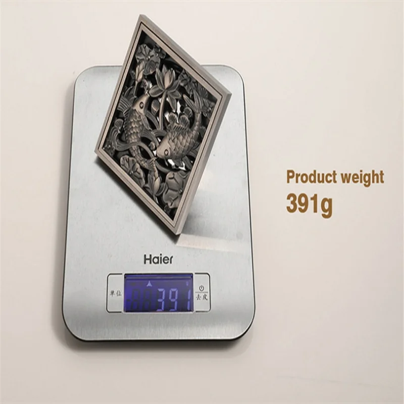 العتيقة برونزية منحوتة 10X10 سم الطابق استنزاف النحاس دش الطابق استنزاف الأوروبي مربع الطابق استنزاف غطاء شاشة مصبغة استنزاف #6