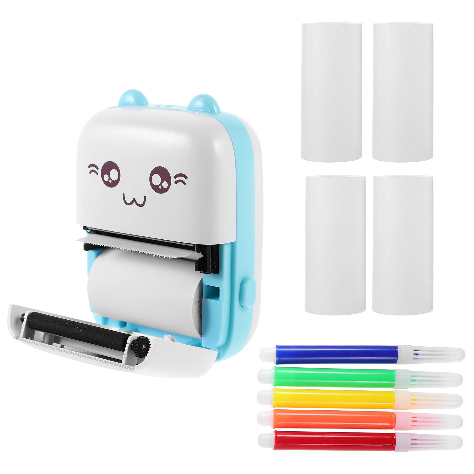 

Color Printer Sticker Mini Wireless Colour Pocket Portable Photo Handheld Label Sky-blue Small Printers Student