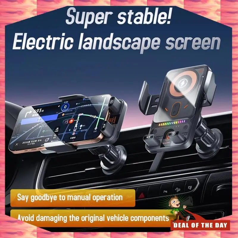 24-Hour Delivery Wireless Car Phone Holder 15W Wireless Fast Charging Infrared Induction Phone Stand Universal Transparent For I