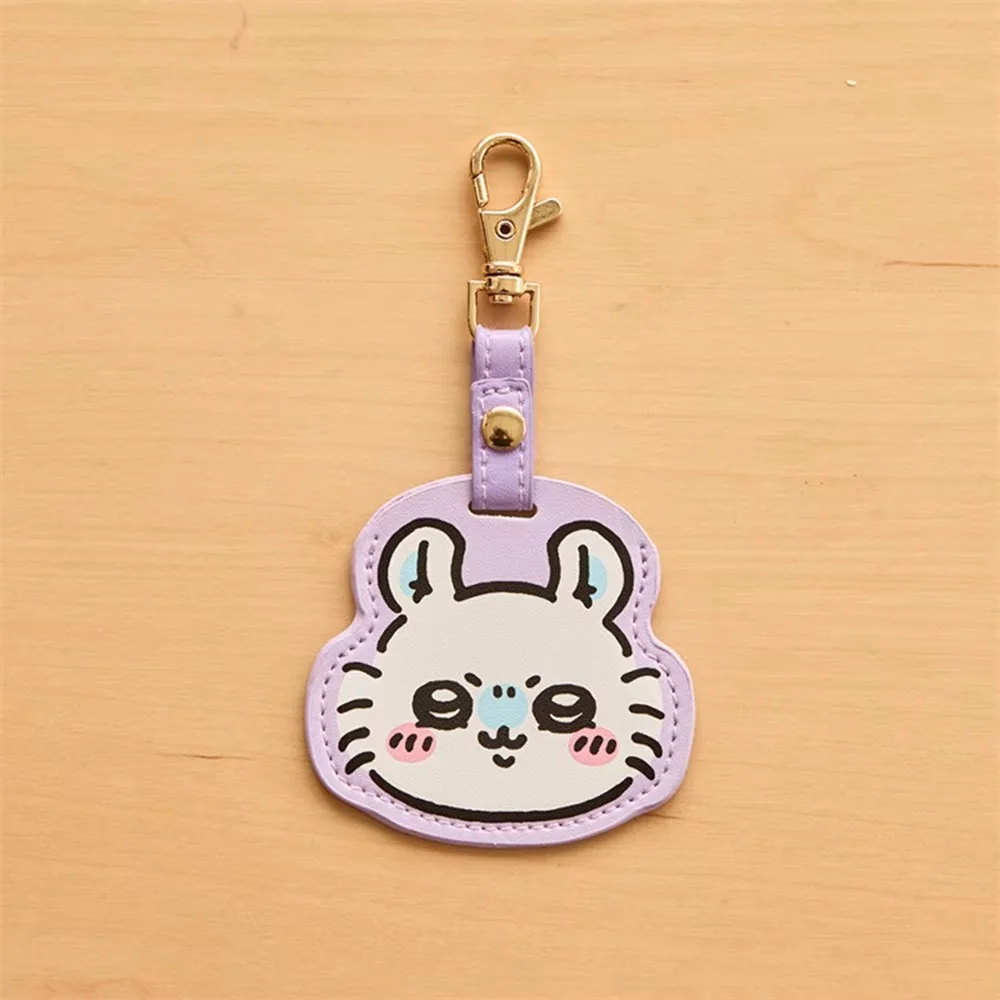 Chiikawa Access Control Card Cover Keychain PU Leather Anime Hachiware Usagi Sensing ic Card Elevator Card Protective Sleeve