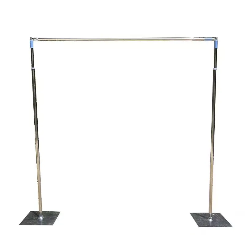 Portable Wedding Backdrop Stand With Expandable Rods Metal Drape Frame Adjustable Stainless Steel Pipe Wedding Props