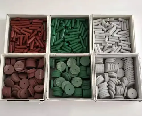 100 unids/caja laboratorio Dental goma de silicona pulido fresas pulidor ruedas de pulido rotativo disco de molienda joyería tood blanco rojo verde