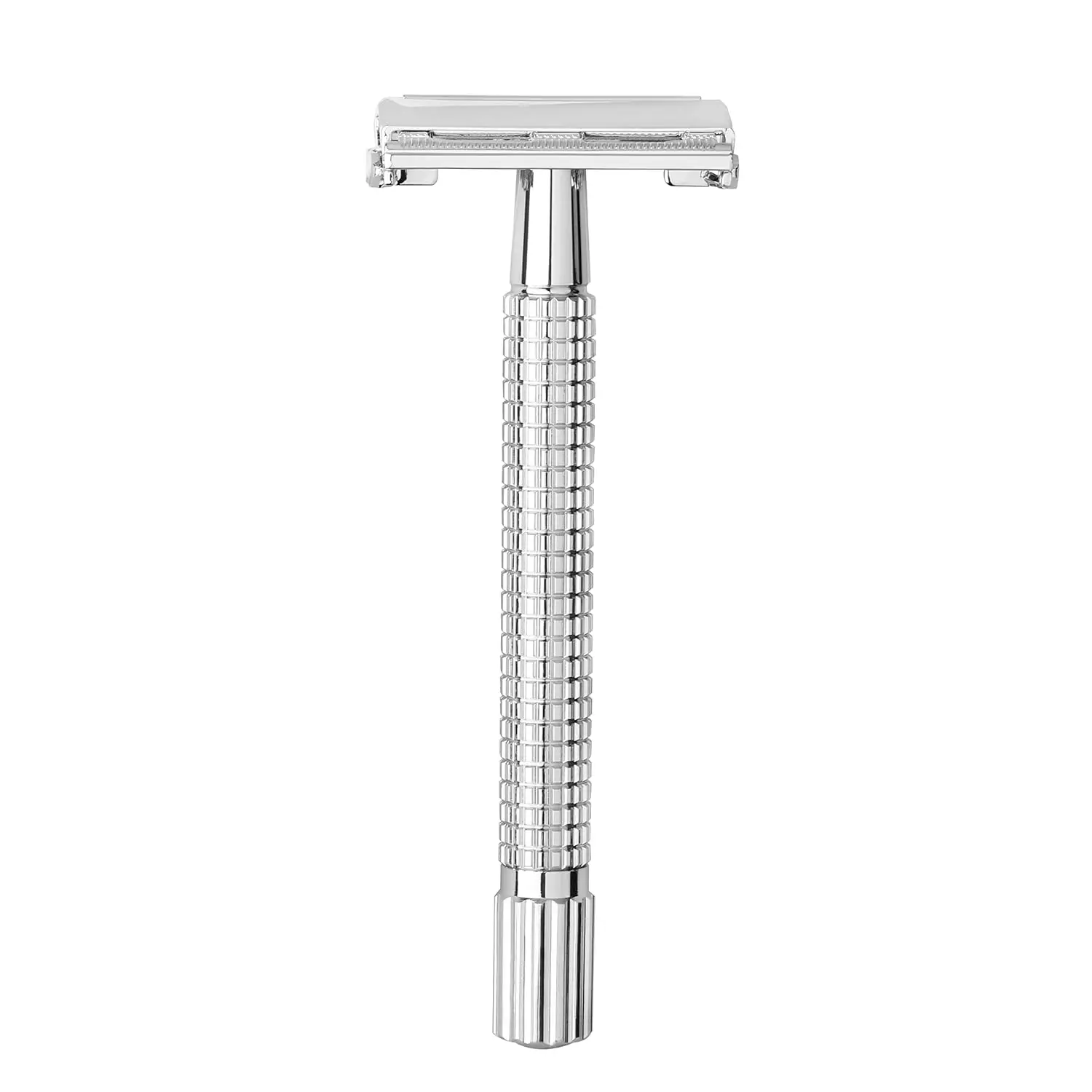 Long Handle Butterfly Open Manual Double Edge Safety Razor for Men,Chrome Long Handle Reusable Razor