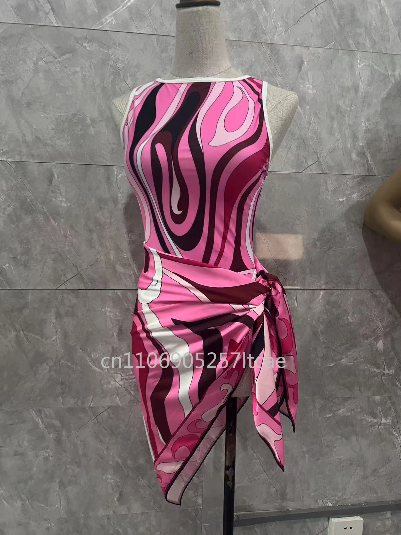 

Классический дизайн, женский купальник с шарфом, роскошный брендовый женский сексуальный шарф, комплекты бикини