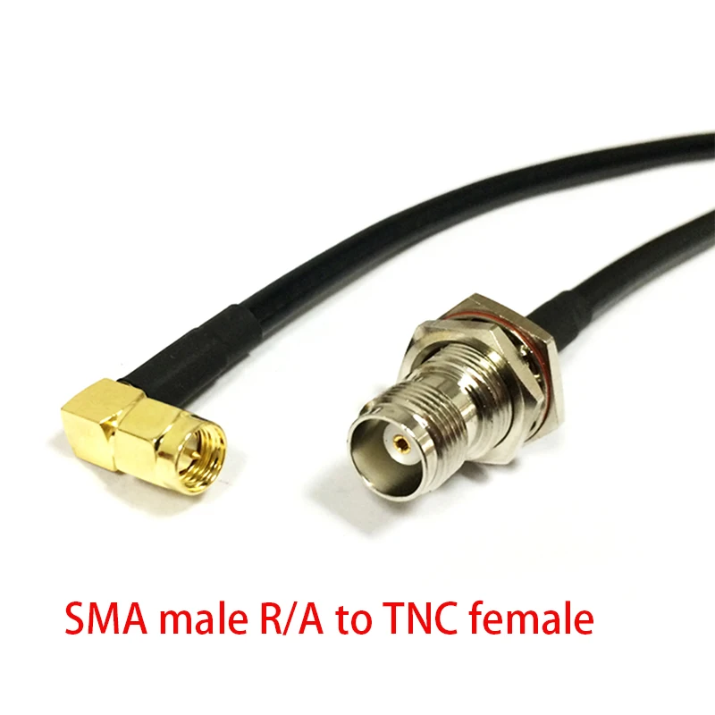 1pc New Modem Coaxial Cable SMA  Male Right Angle  Switch  TNC  Female Jack  Nut RG58  Pigtail Adapter 50CM /100CM/200CM