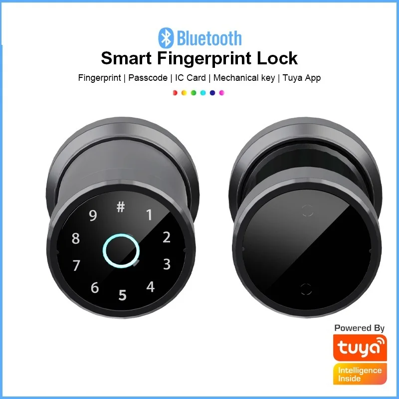 Top Electronic Lock for Tuya Smart Bluetooth for Smartlife Spherical Indoor fingerprint Electronic Code Lock Keyless entry