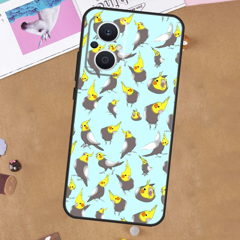 Cartoon Cockatiel Collage Case For OPPO Reno 4Z 5Z 8T 10 11 Pro 11F 5 6 7 8 Lite OPPO Find X5 X6 Pro X2 X3 Neo Cover