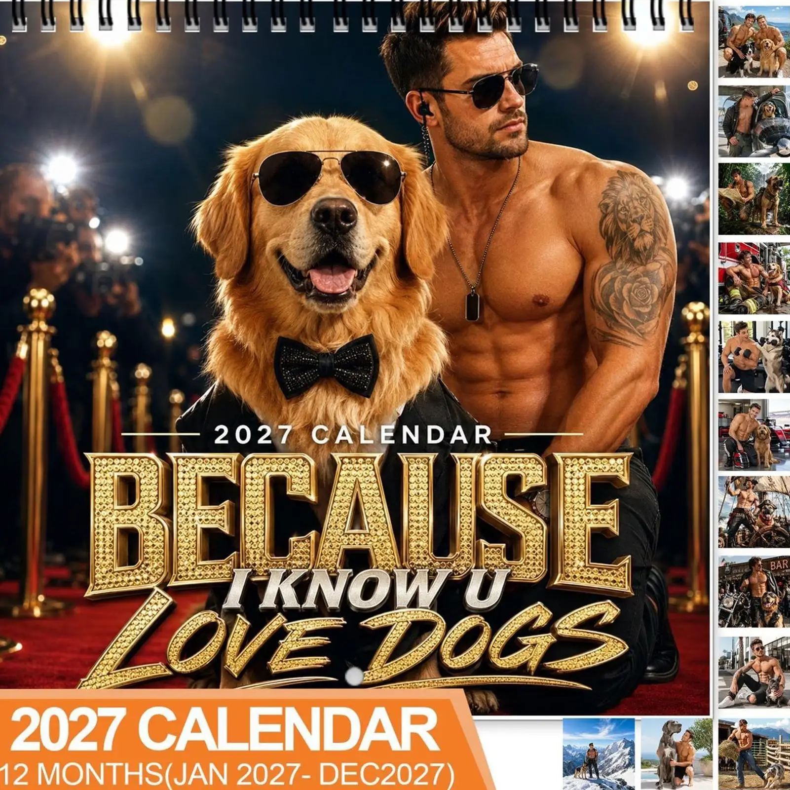 Golden Retriever Calendar 2027 Golden Retriever Planner Home Decor Family Planner Dog Wall Calendar for Animal Lovers Adults