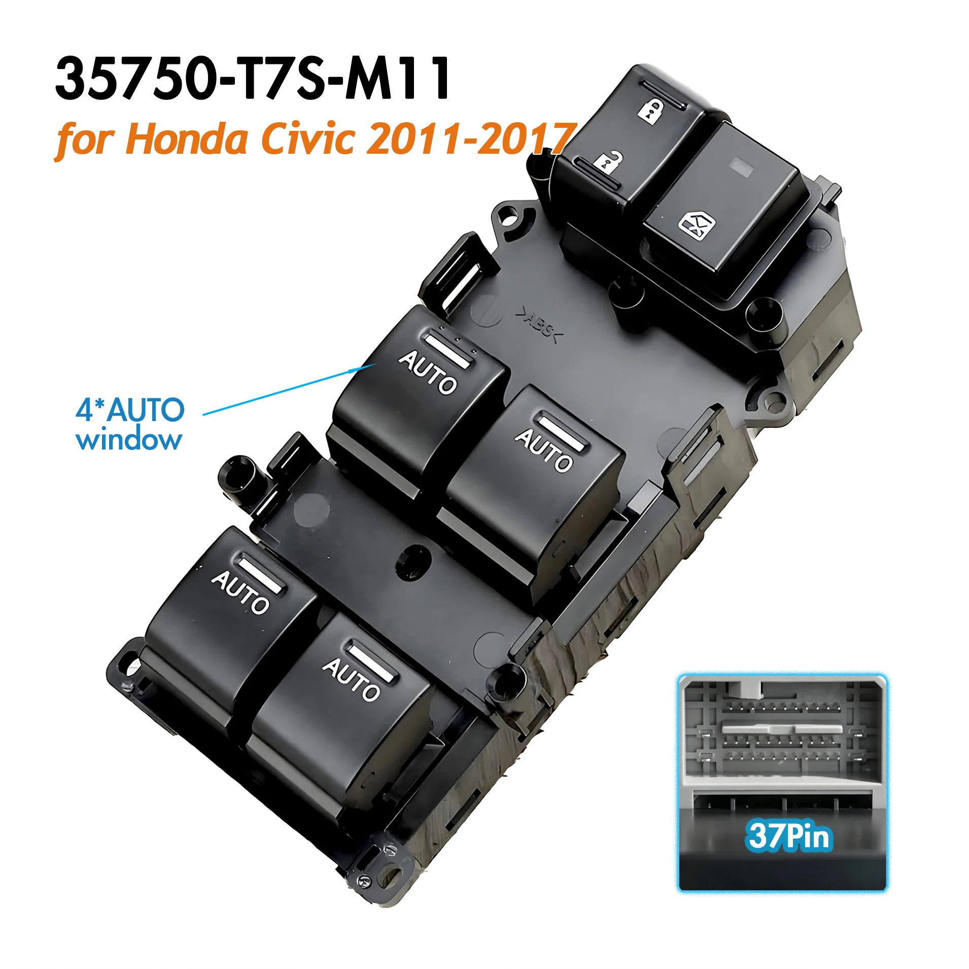 For Honda Civic 2011-2017 Driver Side Electric Power Master Window Control Switch Glass Lifter Adjustment Button Regulator