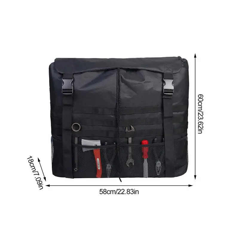 Spare Tire Trash Bag Sturdy Cargo Spare Tire Storage Bag Universal Multi-Pockets Spare Tire Garbage Bag With Adjustable Straps