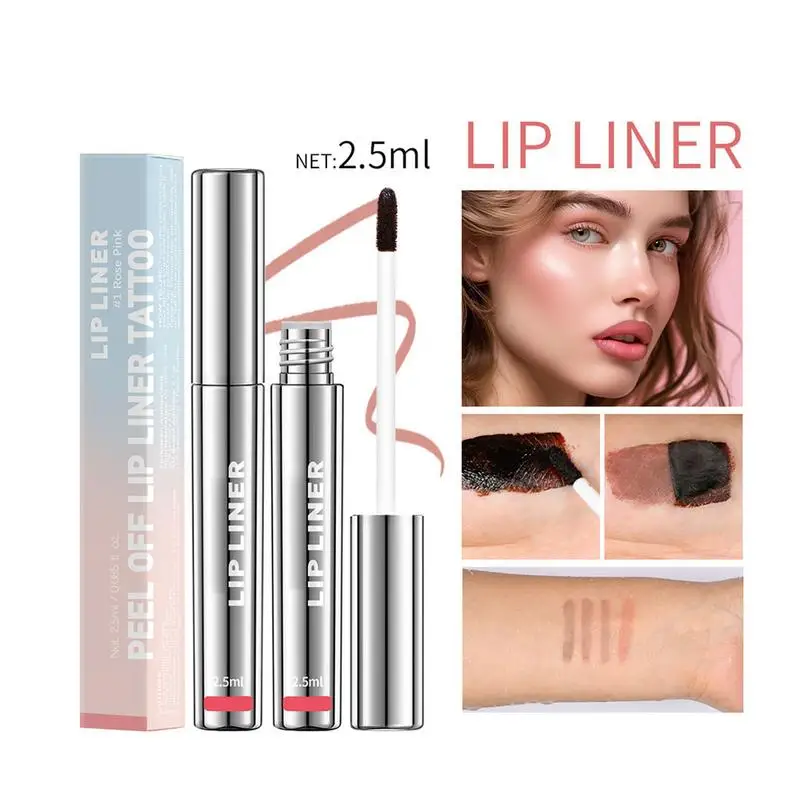 Peel Off Lip Liner Gepigmenteerde Lip Liner Vlek Matte Afwerking Peel Off Lip Stain Lip Getinte Bruine Contour Afscheurbare Lippen Vlek