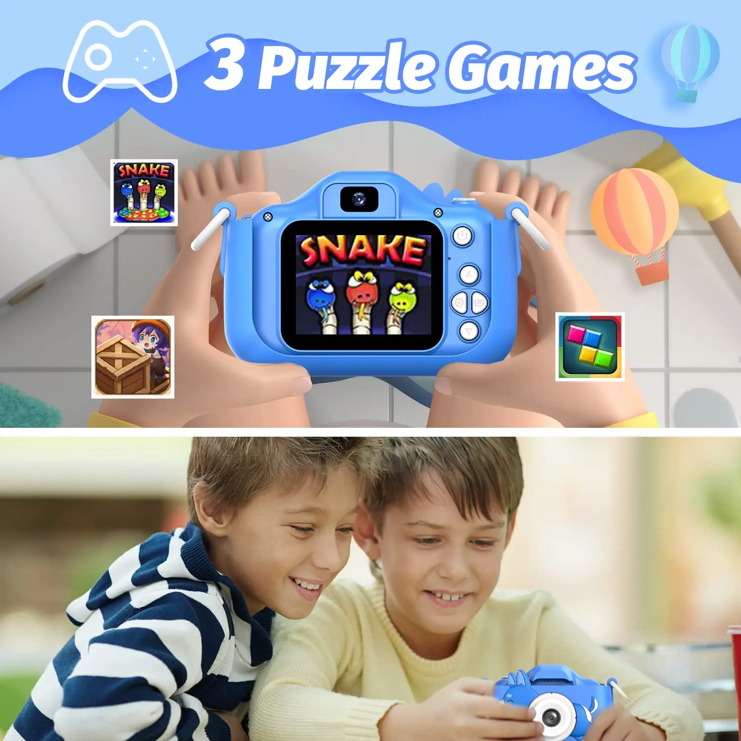 Kids Camera Toy Digital Camera with 32GB SD Card HD 1080P Video Toys Birthday Gift for Boys Girls Toddler Children