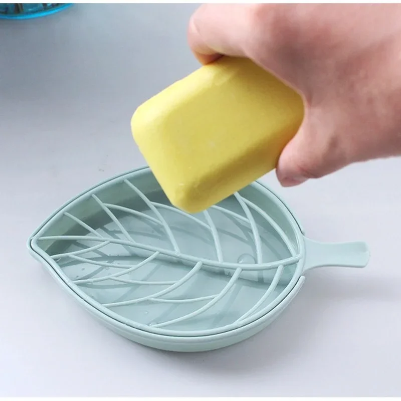 Creative Leaf Soap Box Drain Soap Case Double Layer Bathroom Rack Household Kitchen Portable Soap Box Holder