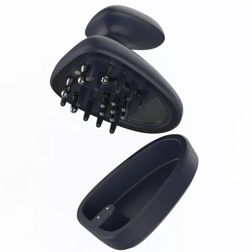 Customize Private Label Hair Treatment Regrowth Red Light Therapy EMS Laser Hair Anti Loss Hair Comb Vibration Head Massager