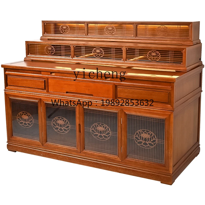 BB  Solid Wood Tibetan Three-Layer Altar Incense Burner Table Buddha Shrine Buddha Table for Buddha Shrine  Hall Altar